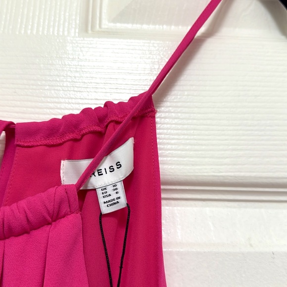 NWT REISS Elliana Drape Front Midi Dress in Pink - Picture 8 of 13